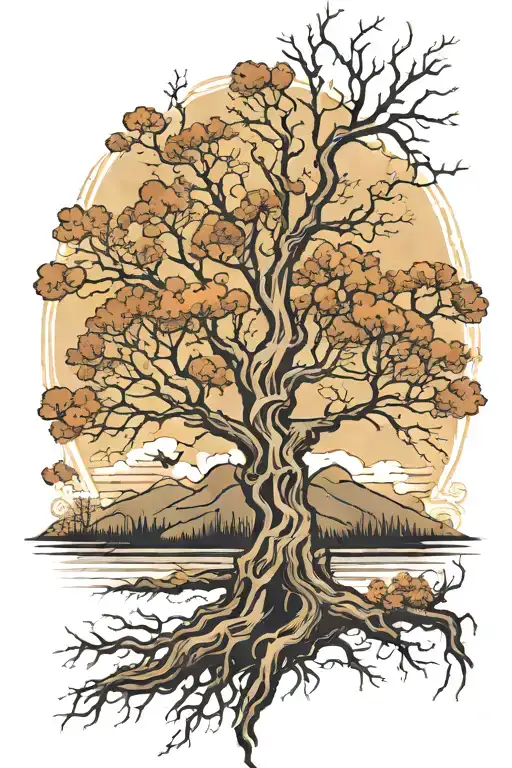 leafless tree  tattoo design idea