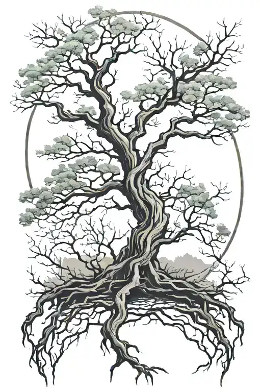 leafless tree  tattoo design idea