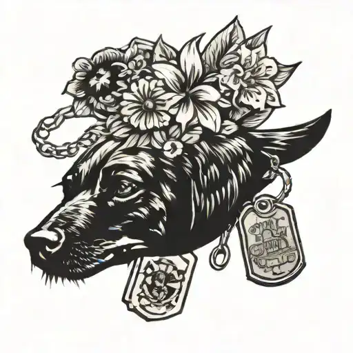 dog tags memorial tattoo tattoo design idea