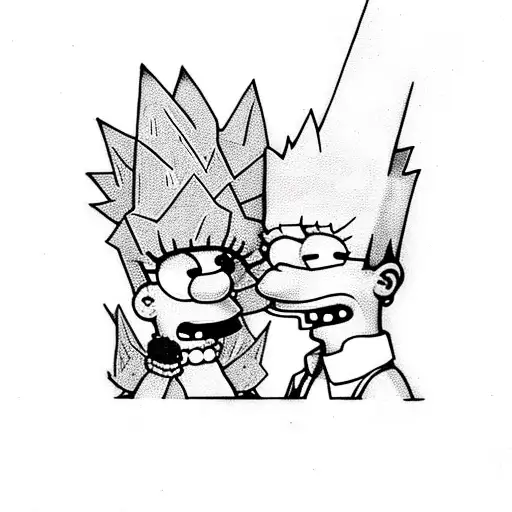 Bart and Lisa Simpson are adults.  tattoo design idea