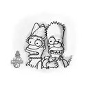 Bart and Lisa Simpson are adults.  tattoo design idea