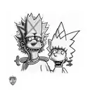 Bart and Lisa Simpson are adults.  tattoo design idea