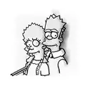 Bart and Lisa Simpson are adults.  tattoo design idea