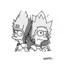 Bart and Lisa Simpson are adults.  tattoo design idea