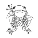A frog playing a guitar on a lily pad tattoo design idea