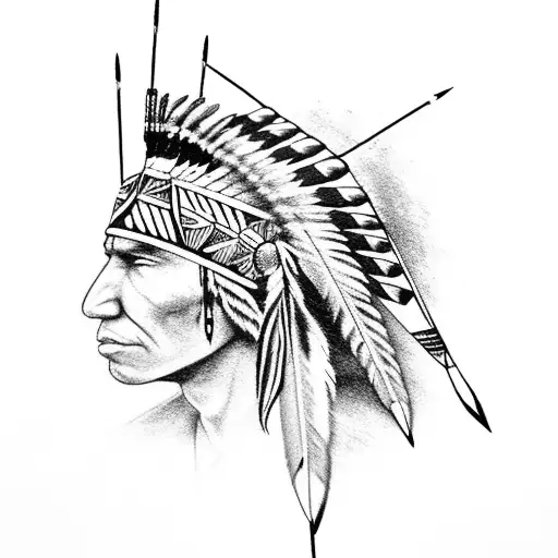 native American arrow tattoo design idea
