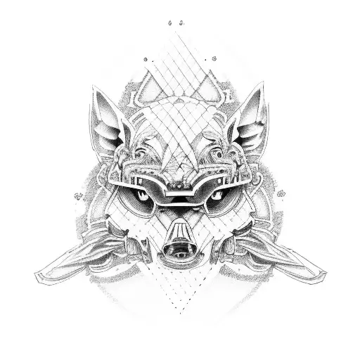 A low-riding BMW E36 with intricate engine details tattoo design idea