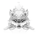 A low-riding BMW E36 with intricate engine details tattoo design idea