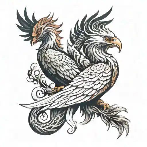 phoenix and garuda tattoo design idea