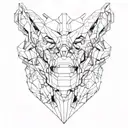 Cybernetic Throat Geometric tattoo design idea
