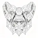 Cybernetic Throat Geometric tattoo design idea