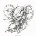 Cybernetic tattoo design idea