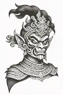 monkey king demon mask tattoo design idea