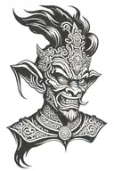 monkey king demon mask tattoo design idea