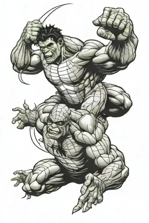 hulk and spiderman tattoo design idea