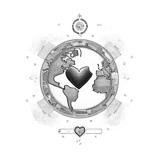 A detailed map of Chocó region with a heart symbol marking the location of Quibdó tattoo design idea