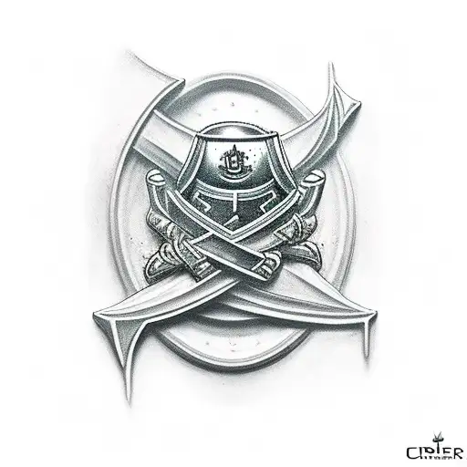 crusader praying  tattoo design idea