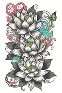 Spinal tattoo: Lotus tattoo design idea
