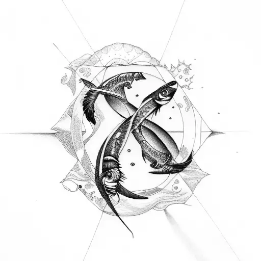 pisces gemini scorpio aquarius tattoo design idea