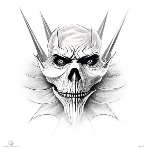 villain sleeve lotr tattoo design idea