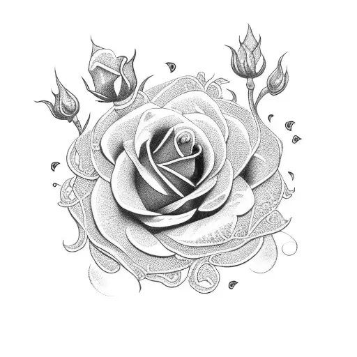 vishnu with roses and love tattoo design idea