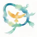 cross with infinite cross around it, 3 background doves flying, clouds surrrounding  tattoo design idea