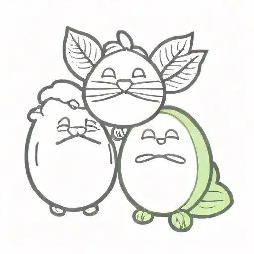 Garfield and avocado  tattoo design idea