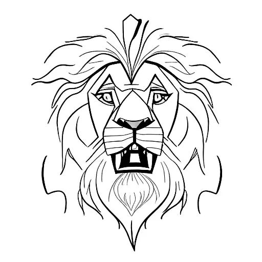 lion scar from the film Lion King, with the number 2023 tattoo design idea