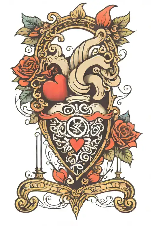 overthinking balance heart tattoo design idea