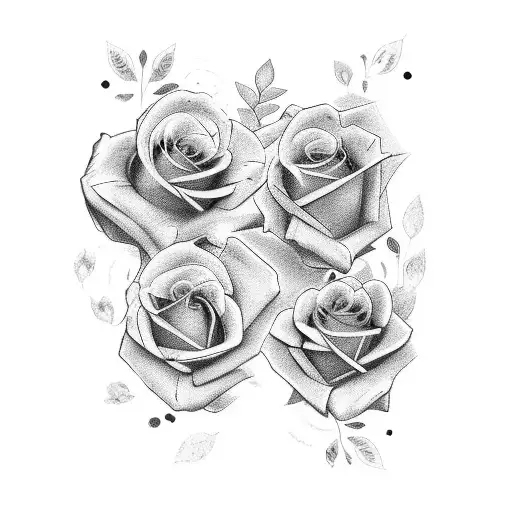 names of my kids Zoe, Melina and Matheo with clocks, roses and roman numerals tattoo design idea