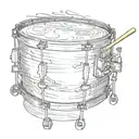 a silver steel drum musical instrument in the heart of Barbados  tattoo design idea