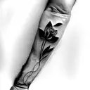 tatuaje que represente un abuelo fallecido en el que haya flores y espacio para una frase bonita tattoo design idea