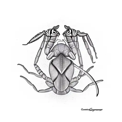Egyptian scorpion tattoo design idea