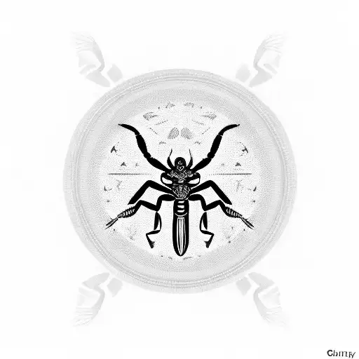 Egyptian scorpion hieroglyphics dial tattoo design idea