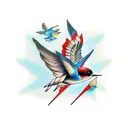 Swallow Bird tattoo design idea