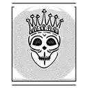 praying skeleton with thorn crown tattoo design idea