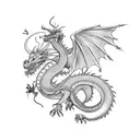 Tree of Life with dragon and pheonix  tattoo design idea