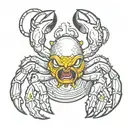 cancer crab  and aries ram tattoo design idea