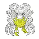 cancer crab  and aries ram tattoo design idea