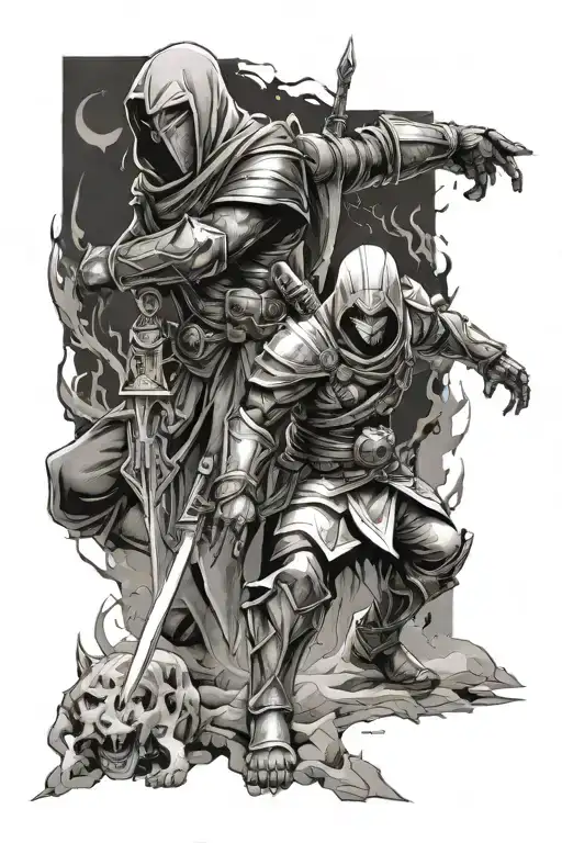 assassin's creed, Zelda, master chief, Goku, dragon, full metal alchemist  tattoo design idea