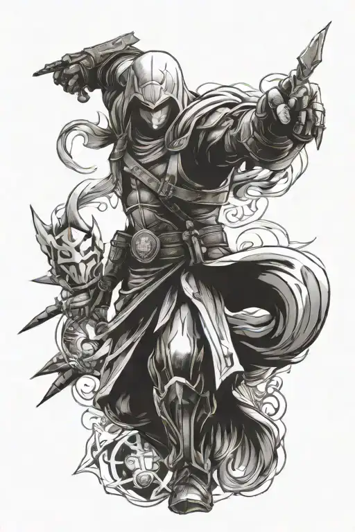 assassin's creed, Zelda, master chief, Goku, dragon, full metal alchemist  tattoo design idea