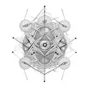 A microscope with DNA strands weaving through it, surrounded by lyrics from Mac Miller's songs tattoo design idea