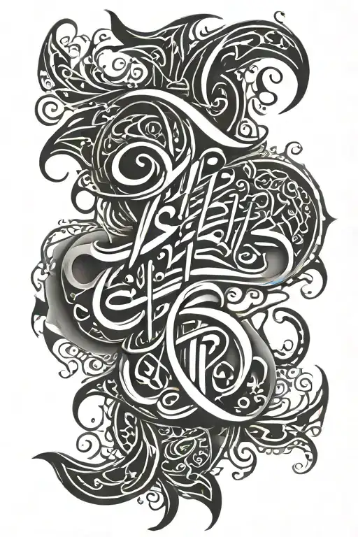 Arabic calligraphy tattoo design idea