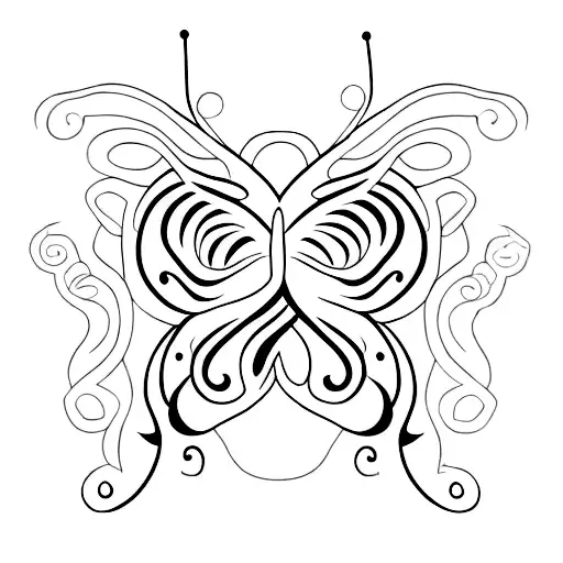 half snake half butterfly tattoo design idea