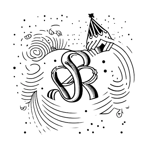 Birthday with name in cool writing tattoo design idea