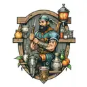 medieval tavern tattoo design idea