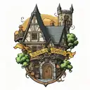 medieval tavern tattoo design idea