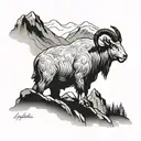 mountain goat tattoo design idea