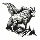 mountain goat tattoo design idea