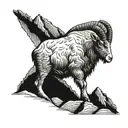 mountain goat tattoo design idea